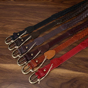 Cinturón de Cuero Vintage de Diseño de Alta Gama, Cinturón Tejido a Mano de Cuero Genuino, Cinturón Casual de Cuero Vacuno de Primera Calidad para Mujer - Product Image 4