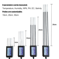 Enregistreur de données de capteur 8 en 1 de haute précision RS485, profondeur de 20 cm, humidité du sol, température, EC, salinité, NPK, PH, pour la ferme