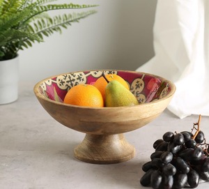 Tazón de Madera de Borde Recto, Tazón Decorativo de Líneas Limpias para Servir en la Mesa del Comedor, para Servir Frutas y Ensaladas en la Cocina, y para Regalo - Product Image 1