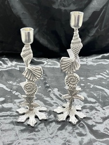 Sonnet Decor <b>Silver</b> Shell Design Handmade Aluminum <b>Candlestick</b> Holder Wall Mount Home Decoration Durable Craft for Christmas - Product Image 1
