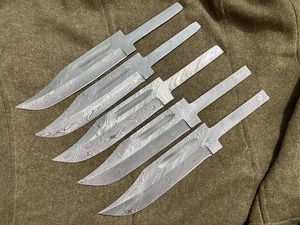 Couteaux de chasse Bowie OEM faits main de qualité industrielle, lames vierges en acier Damas, manche en acier, pointe tombante, 10 pouces, style Viking FH-215 - Product Image 6