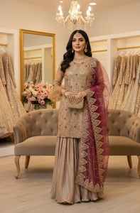 ชุดแต่งงาน 657 งานปักมือแบบดั๊บก้า ผ้าวิสโคสคุณภาพพรีเมียม แห้งเร็ว ซึมซับความชื้น ไม่ยับ ป้องกันแสงแดด เหมาะสำหรับงานปาร์ตี้ - Product Image 3