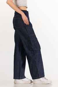 Jeans pour femmes personnalisés, haute élasticité, nouvelle collection hiver 2026, extensibles, fins, taille haute, style cargo, coupe ample, à prix abordable - Product Image 3