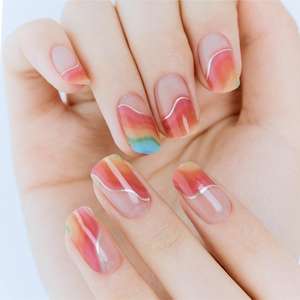 สติ๊กเกอร์ติดเล็บเจลแบบกดติด คุณภาพระดับซาลอนเกาหลี แท้ 100% ปลอดภัยสำหรับคนทานมังสวิรัติ ไม่ทดลองกับสัตว์ ปลอดสารพิษ 28 ชิ้น สำหรับทำเล็บ ขายส่ง - Product Image 3