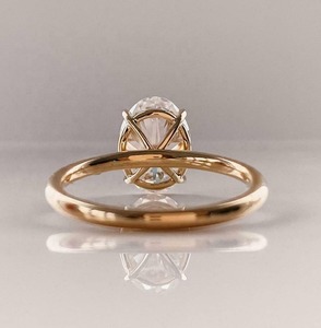 Oval Cut Diamond Engagement Wedding <b>Ring</b> IGI Certified 925 Sterling <b>Silver</b> Rhodium Plated <b>Solitaire</b> for Women White Diamond - Product Image 3