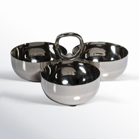 Ensemble de bols en métal poli, design minimaliste personnalisé, écologique, passe au lave-vaisselle, pour servir les aliments, vaisselle de cuisine moderne durable, pour les fêtes