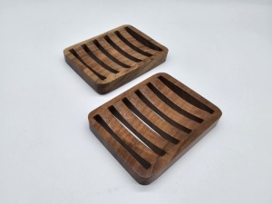 Eco-Friendly Rectangular Wooden <b>Soap</b> Dishes - Product Image 1