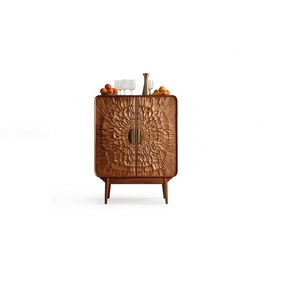 Trusted Indian Supplier Solid Mango Wood 2-Door Storage <b>Cabinet</b> with Hammered Design Veneer for Living Room Home Furniture - Product Image 1