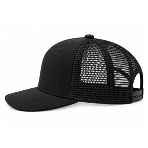 Premium All <b>Black</b> Mesh Back Baseball Cap Curved Visor Custom Embroidered Outdoor Team Uniform Comfortable Hats - Product Image 1