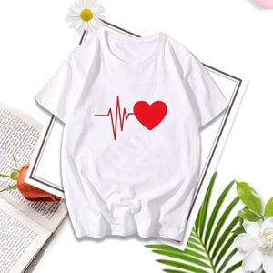 Venta al por mayor de las mujeres casual transpirable camisetas de verano con logotipo liso teñido de punto 100% algodón - Product Image 2