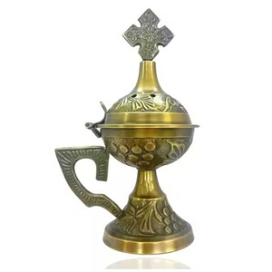 Durable Hand-Made Brass Incense <b>Burner</b> With Star Cutouts Wooden Handle Religious Aromatic Diffuser All-Season Use - Product Image 5