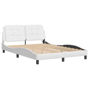 Cadre de lit rembourré Zadar blanc 53,9''x74,8'' avec LED sans matelas - Product Image 3