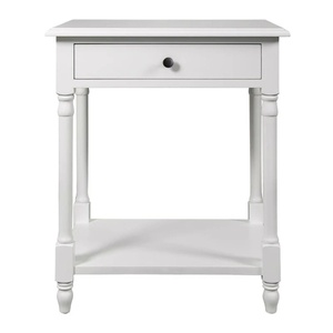 Talita Oak Wood Nightstand with One Drawer White Finish Contemporary Design for Indoor Use - Product Image 2