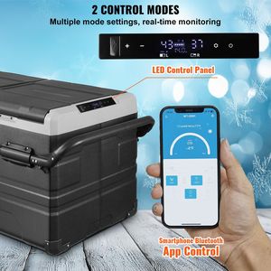 "12/24V Dual Zone <b>Portable</b> Car Refrigerator <b>Fridge</b> with 115 L Capacity & Wheels Handle" - Product Image 4