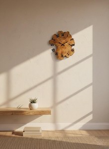 Handmade Olive Wood Wall Art - <b>Large</b> Natural Edge Clock - Product Image 5
