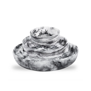 Fournisseur en gros de bols en résine époxy de qualité supérieure, noir et blanc marbré, plat de service alimentaire, occasion de cadeau - Product Image 3