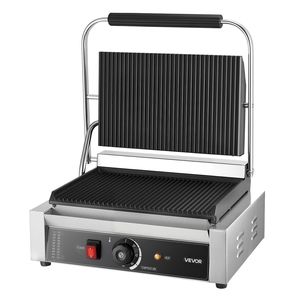 Piastra Elettrica Commerciale per Panini da 1800W in Acciaio Inox con Controllo della Temperatura e Manico da 13 Pollici - Product Image 1