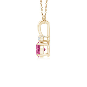 Colgante Solitario de Turmalina Chapado en Rodio de Oro 10K 14K 18K y Plata 925 935 con Engaste de Garra de Diamante, de Moda, para Uso Diario Femenino - Product Image 4