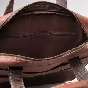 Top Quality Men's Slim Brown Leather Laptop Bag Handmade Leather Laptop Case with Smart Organization Manufacturer Supply - Product Image 2