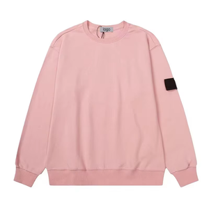 Sudadera Clásica Casual de Color Liso con Manga Regular, Unisex, Oversize, de Punto para Otoño, con Insignias en el Cuello, Modelo Igual para Parejas - Product Image 6