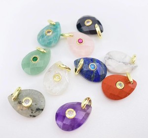 Colgante de Amatista con Incrustaciones en Forma de Pera Hecho a Mano de 13x18 MM - Dijes al por Mayor para Joyería - Fabricación de Collares DIY - Product Image 6