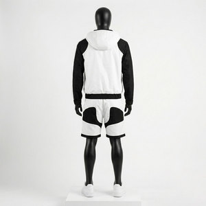Conjunto Deportivo Unisex Reddito, Sudadera con Capucha y Cierre Frontal, Pantalones Cortos con Bloques de Color, Manga Larga, Transpirable, 100% Nailon, Invierno, Adulto - Product Image 3