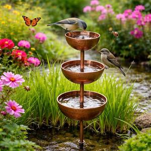 Cadena de lluvia con forma de 3 cuencos, perfecta para decoración exterior de jardines y como elemento decorativo para la recolección de agua de lluvia. Venta al por mayor desde India. - Product Image 5