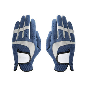 Guantes de Golf de Nuevo Diseño, Conjunto Deportivo de Microfibra Suave, Blanco/Azul/Gris, Par para Mano Izquierda y Derecha, Antideslizantes - Product Image 1