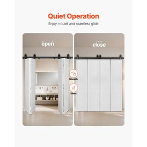 Kit Binario per Porta Scorrevole a Soffietto (Barn Door) da 60 Pollici, Montaggio Superiore, Resistente, Installazione Semplice, Scorrimento Fluido e Silenzioso, Facile da Installare - Product Image 5