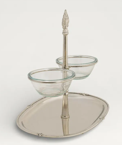 Support à gâteau rond en verre plaqué argent fait main de la marque LMB, plateau de service pour desserts et support pour fêtes et mariages - Product Image 2