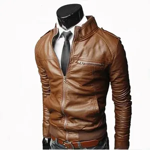 Chaqueta de Cuero Negra para Hombre, Manga Larga, Estilo Otoñal, Impermeable, Ignífuga, Cortavientos, 380g, Corte Clásico - Product Image 5