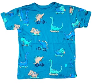 เสื้อยืดเด็กผู้ชายแขนสั้นผ้าฝ้ายพิมพ์ลายการ์ตูนนุ่มสบายๆ - Product Image 4