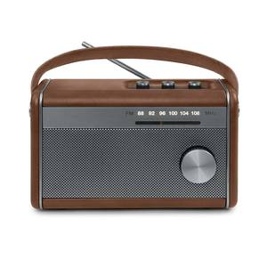 Radio FM Portátil de Estilo Retro, Altavoz Inalámbrico con Icono de Frecuencia Iluminado, Batería Recargable, Salida de 5W, Carcasa de Madera, Pantalla - Product Image 1