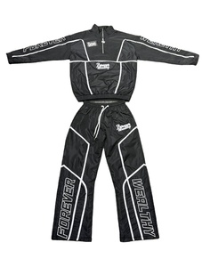 Wholesale Breathable Wind-Proof Lightweight <b>Hooded</b> Streetwear Unisex Tracksuit Red Full Sleeve Half-<b>Zip</b> Adult Summer Loose Fit - Product Image 5