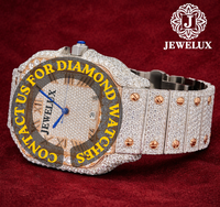 Premium Iced Out Moissanit-Diamant Hip-Hop Edelstahl-Armbanduhr für Herren Luxus-Zeitmesser für Hochzeiten und Exklusive Geschenke