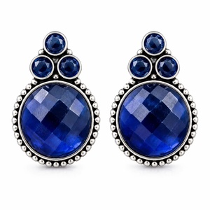 Pendientes de tuerca con bisel de perlas de imitación de piedra natural con corte a cuadros, chapados en oro de 18 quilates, regalo para mujer, venta al por mayor |   Directo de Fábrica - Product Image 4