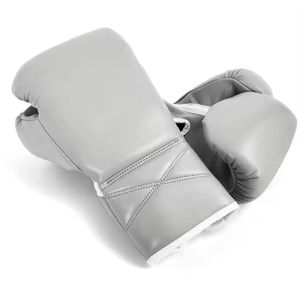 Guantes de boxeo de cuero genuino 100% de alta calidad con cordones y logotipo personalizado. - Product Image 2