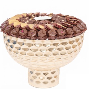 Bol à chocolat en métal martelé doré fait main de luxe, élégant plateau de service Gondola pour mariages, Aïd et présentation de desserts gourmands - Product Image 5