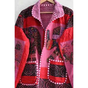 Chaqueta de Algodón Khambadiya Hecha a Mano, Bordada, Transpirable, Ecológica, con Estampado Floral, Estilo Boho Vintage para Mujer, Otoño/Invierno - Product Image 2