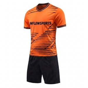 Maillots de football respirants à manches courtes et col rond 100 % polyester pour les tournois d'été en plein air – Vente en gros - Product Image 5
