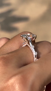 Bague solitaire de fiançailles en or massif 14 carats avec diamant de laboratoire taille radiant de 3 carats, style vintage, cadeau d'anniversaire - Product Image 3