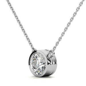 จี้เพชรทรงกลมเจียระไนแบบบริลเลียนท์ 18k/22k/24k เพชรเลี้ยงในห้องปฏิบัติการ พร้อมสร้อยคอแบบเคเบิล สำหรับผู้หญิงและเด็กผู้หญิง สวมใส่ในงานแต่งงาน - Product Image 6