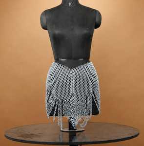 Silver Plated Stainless Steel Chainmail <b>Skirt</b> Irregular Fashion Armor Wear for Women - Product Image 5