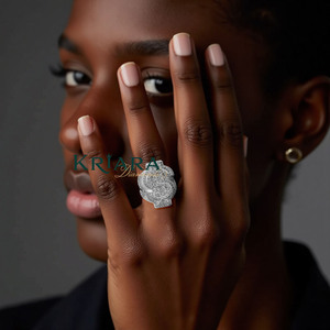 Bague pour homme en argent 925 plaqué or blanc, diamant taille brillant rond, style hip-hop, diamants de laboratoire couleur D, pour usage quotidien - Product Image 4