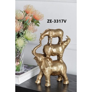 Golden Deer Figurine Handmade Metal Sculpture Contemporary Animal <b>Decor</b> for Tabletop Living Room Christmas ZE-3405B - Product Image 4