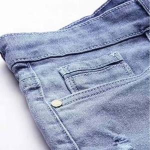 Pantalones Cortos de Mezclilla Lavada para Hombre, de Cintura Media, con Botones, Estilo Casual, Color Sólido, de Lona de Algodón, Transpirables - Product Image 6