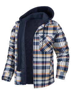 2025 <b>Men's</b> Plaid <b>Flannel</b> <b>Jacket</b> with Stand Collar Windproof and Winter Warm New Style Checked <b>Flannel</b> <b>JACKET</b> for <b>Men</b> - Product Image 4