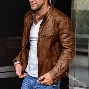 Genuine <b>Sheepskin</b> Leather <b>Jacket</b> Men Motorcycle Leather <b>Jackets</b> Black Color Men's Leather <b>Jacket</b> - Product Image 4