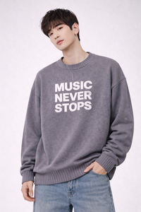 Pull en tricot épais unisexe surdimensionné, impression/logo personnalisé, jacquard, col rond, tricot d'automne, 100% acrylique, ODM, à carreaux - Product Image 6