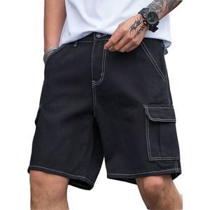 Shorts Cargo en Jean pour Homme Grande Taille Respirants à Taille Haute avec Logo Personnalisé, Style Vintage Ample et Poches – Vente en Gros - Product Image 1